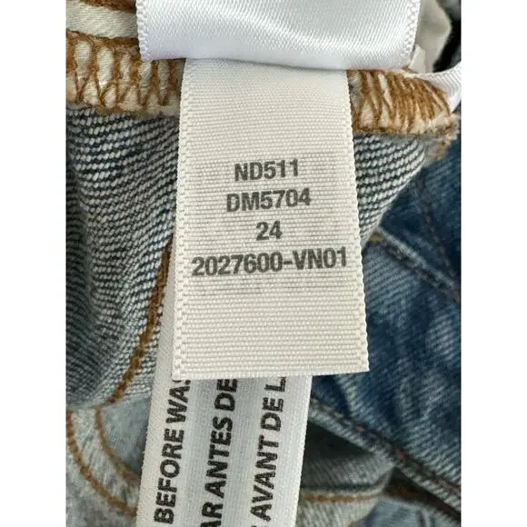 NWT Madewell The Mid-Rise Perfect Vintage Jean in Ainsdale Wash: Knee-Rip Sz 24